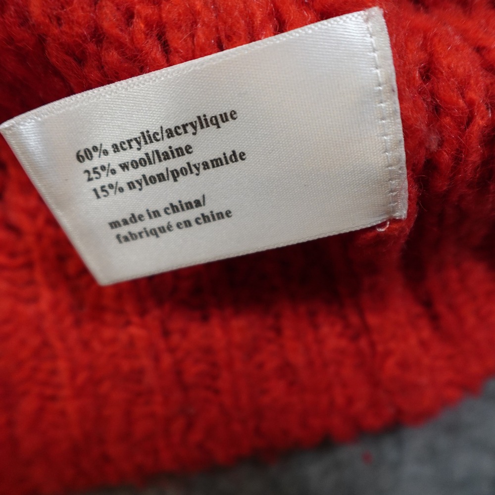 Pam Gela Sweater Womens Small Red Black Block Stripe Crew Neck‎ Chunky Knit Wool - Picture 4 of 10